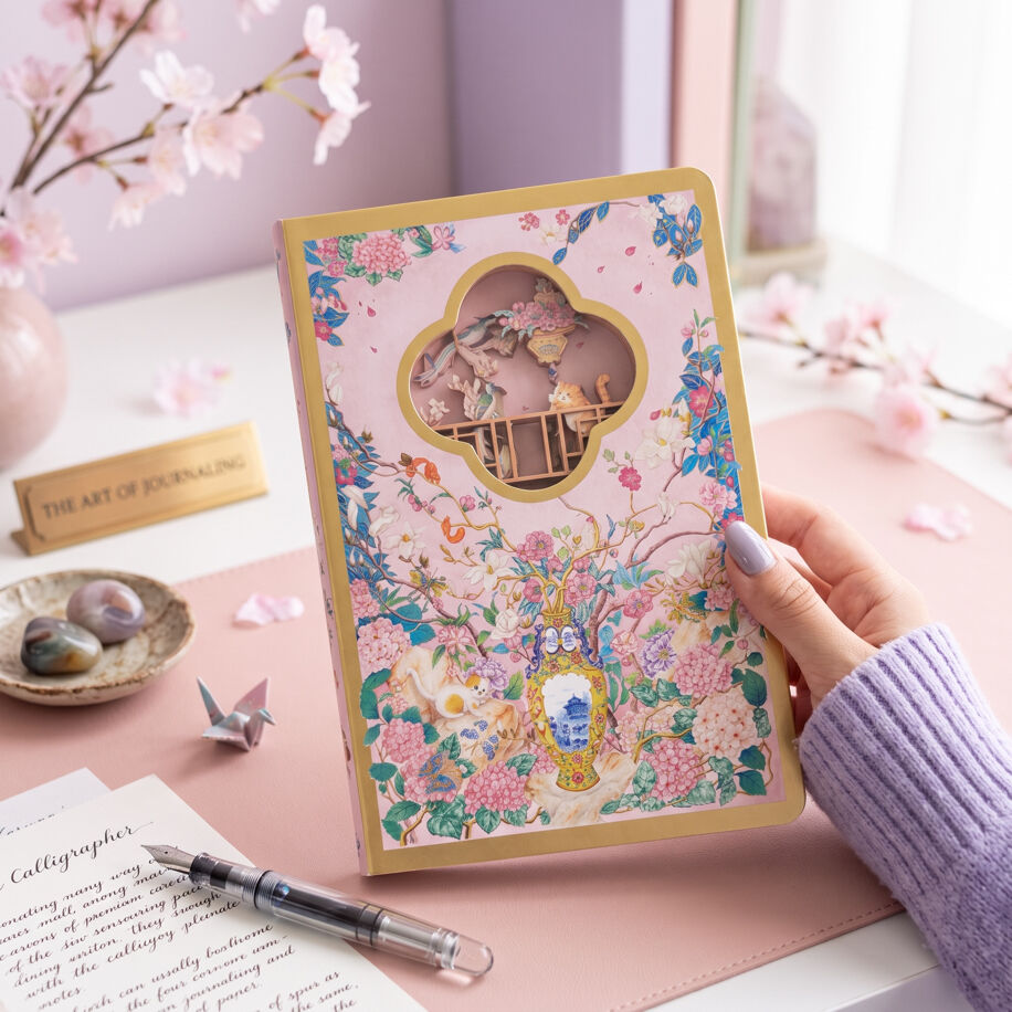 3D Diorama Tasarımlı A5 Defter | Katmanlı Desenli Kapak