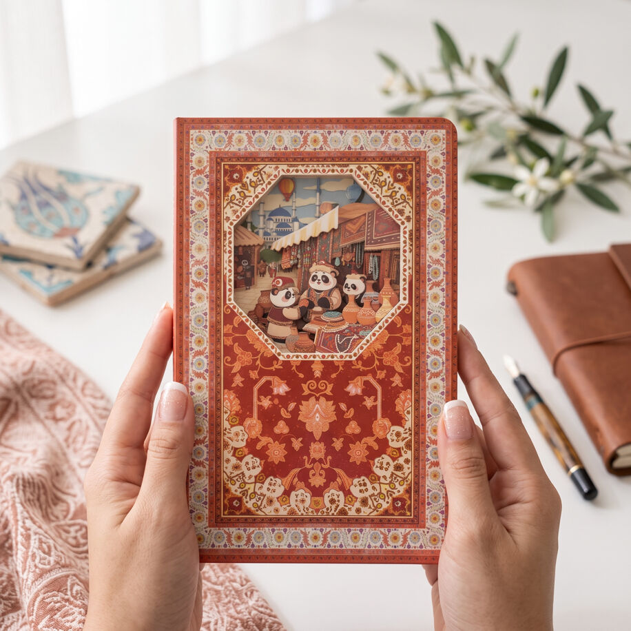 3D Diorama Tasarımlı A5 Defter | Katmanlı Desenli Kapak