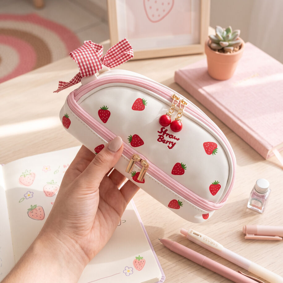 Strawberry Kawaii Kalem Çantası