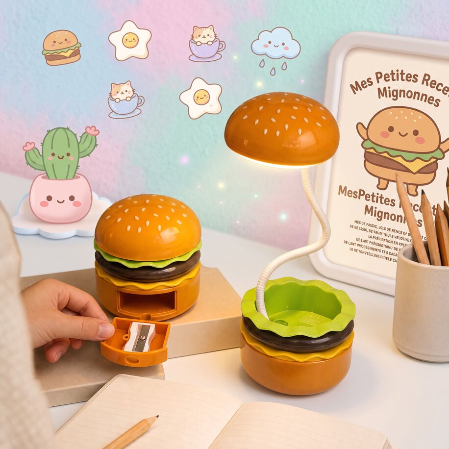 Sevimli Burger Masa Lambası